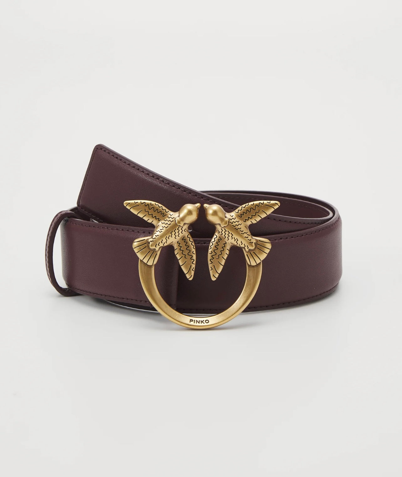 Cintura alta Love Birds in pelle 4cm
