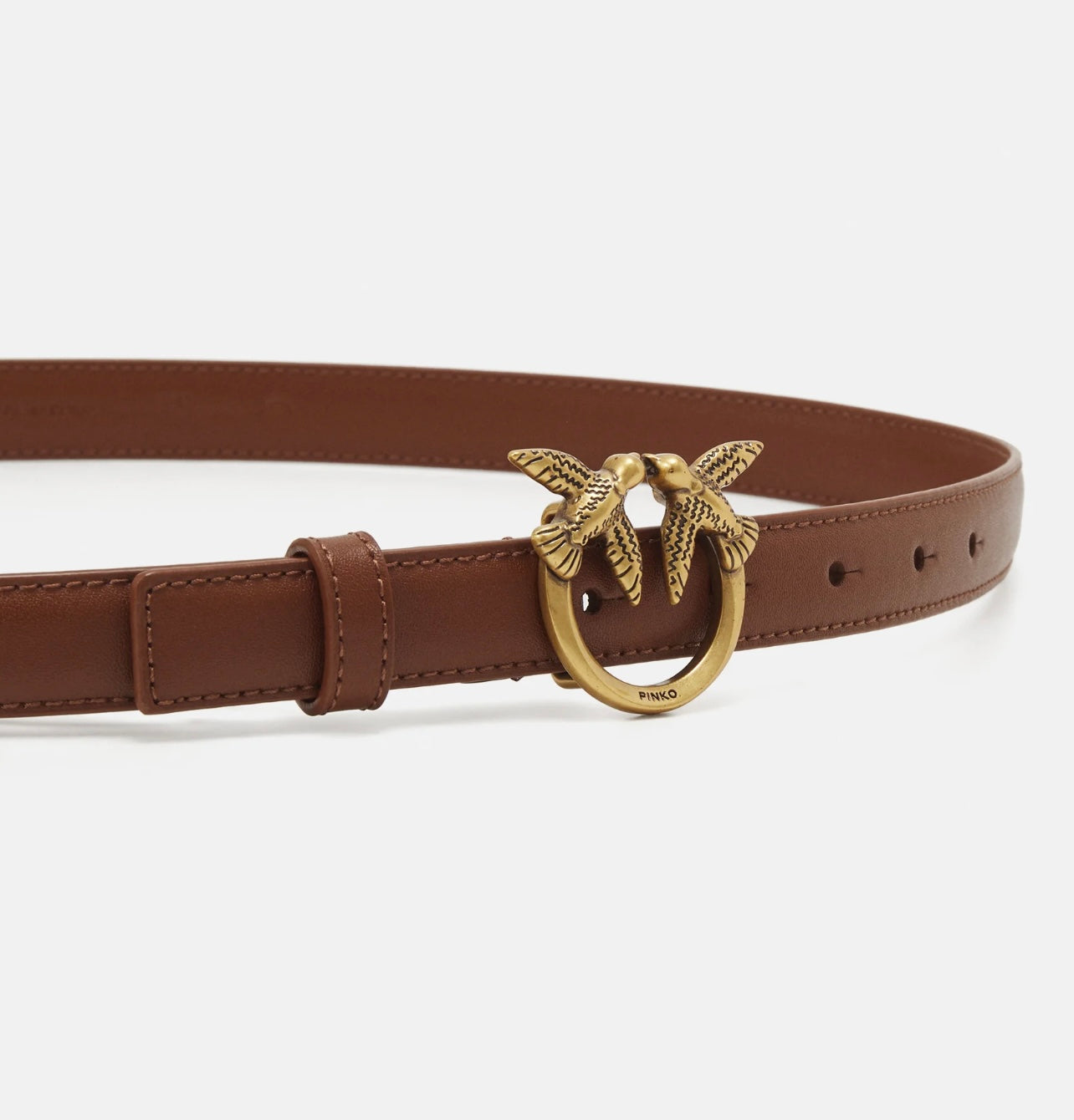 Cintura sottile Love Birds in pelle 2cm