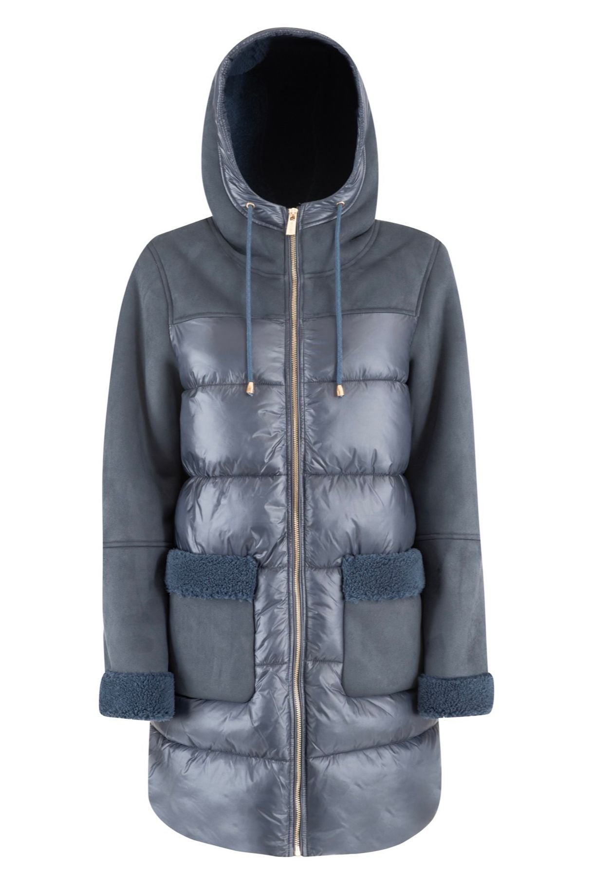 CAPPOTTO TRAPUNTATO CON INSERTI IN TEDY