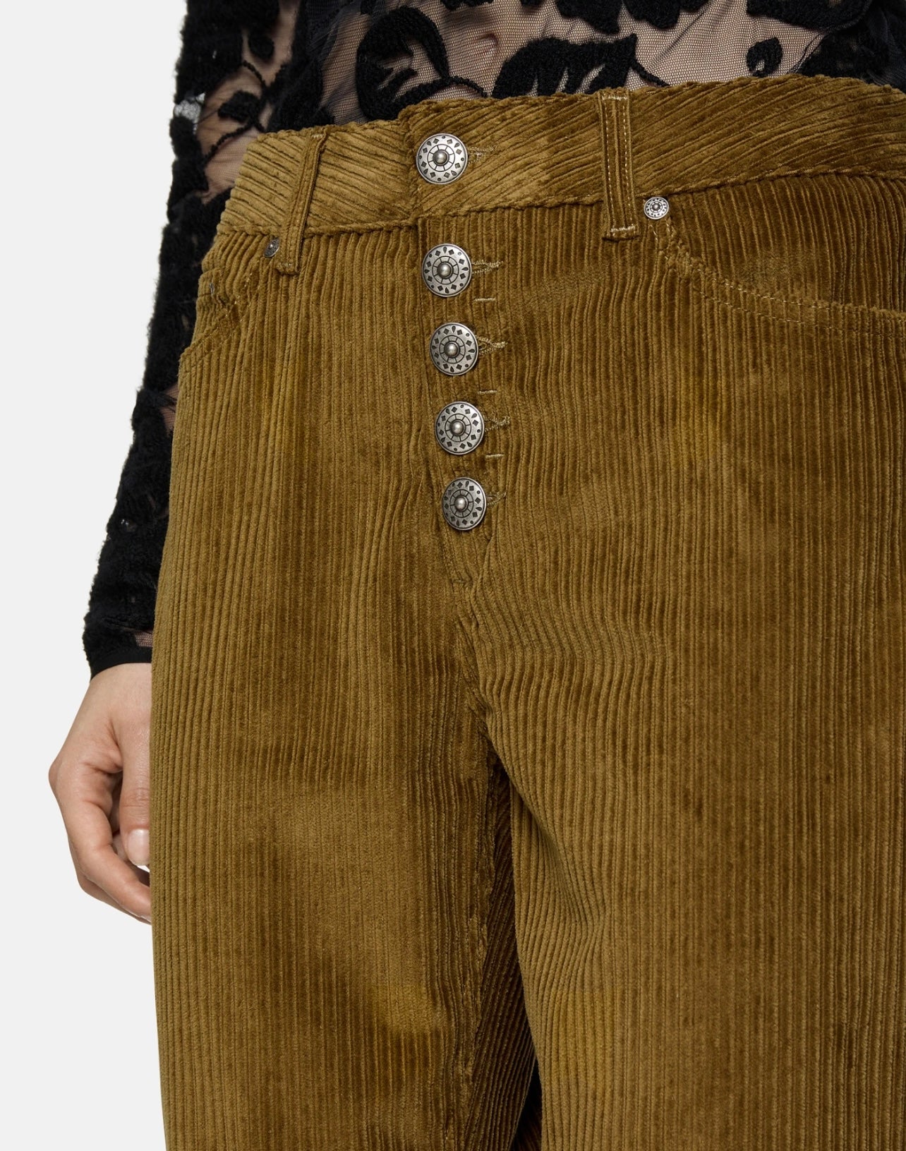 Pantaloni Koons loose in velluto