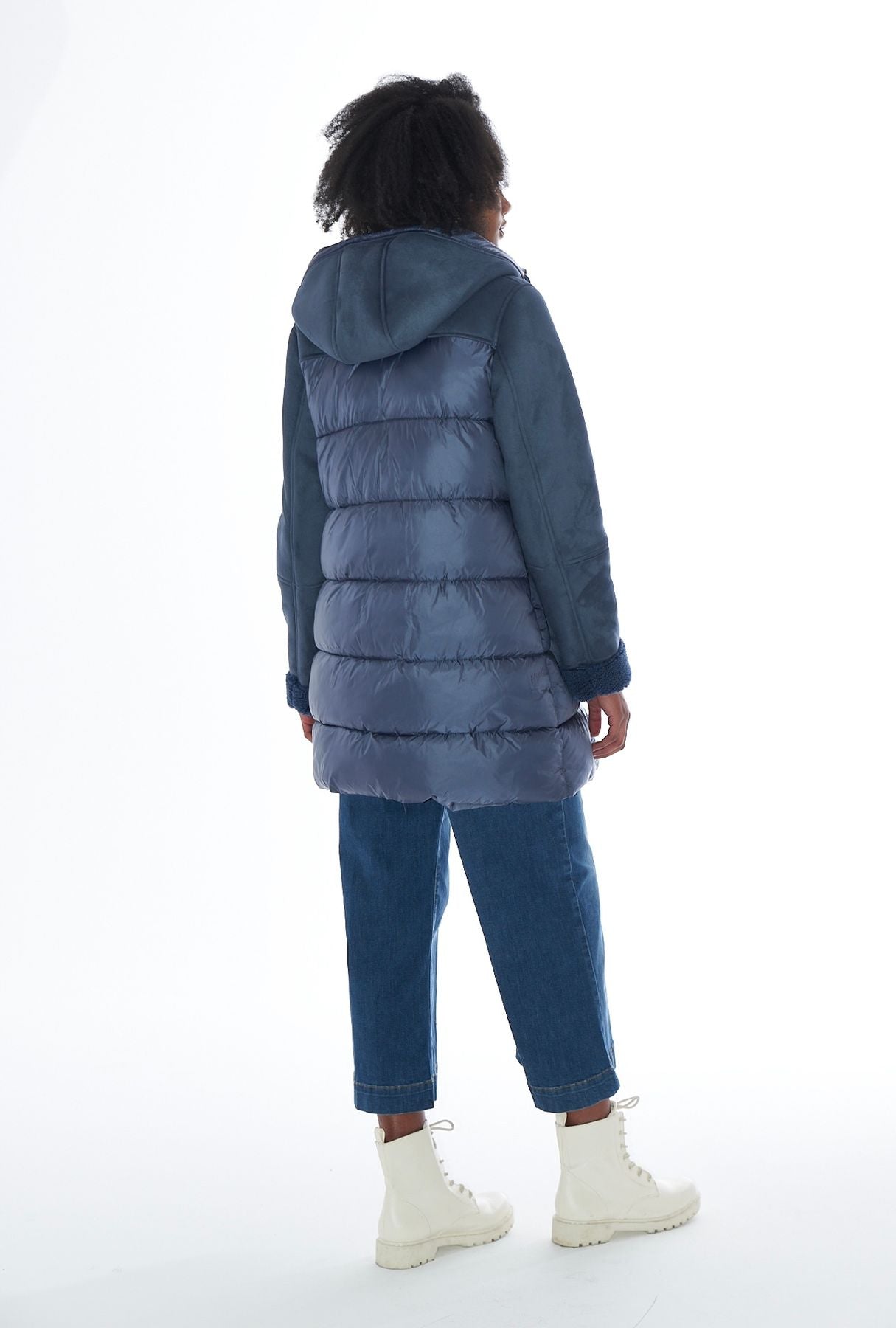 CAPPOTTO TRAPUNTATO CON INSERTI IN TEDY