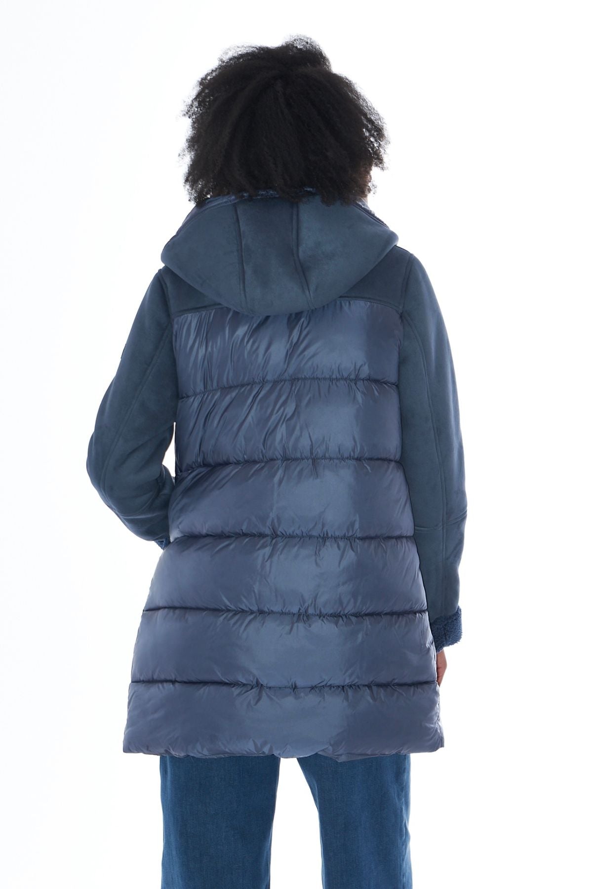 CAPPOTTO TRAPUNTATO CON INSERTI IN TEDY