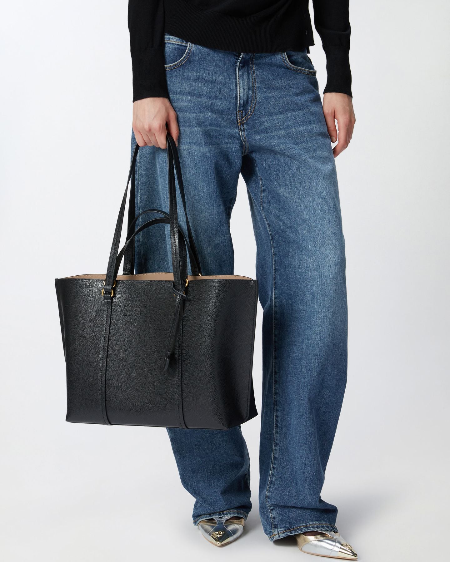 Borsa Shopper grande in pelle bottalata
