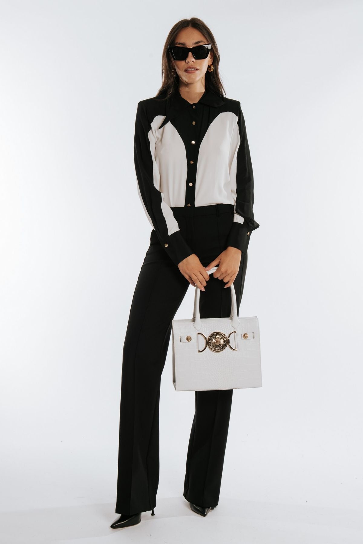 CAMICIA NERO BIANCO BABYLON