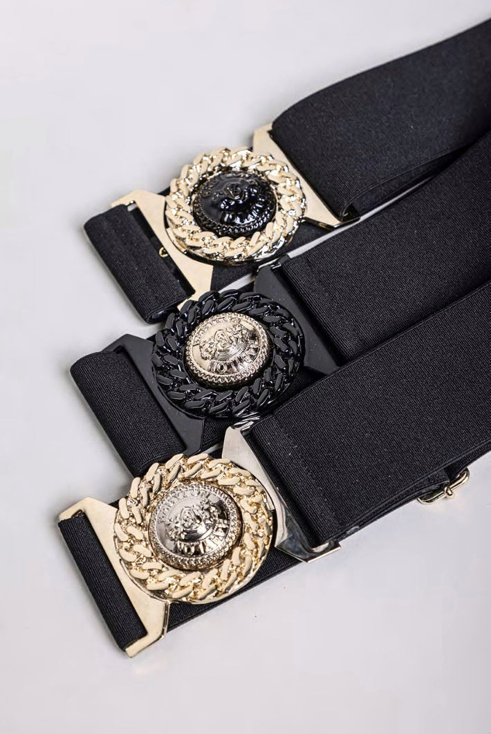 CINTURA BABYLON NERO ORO
