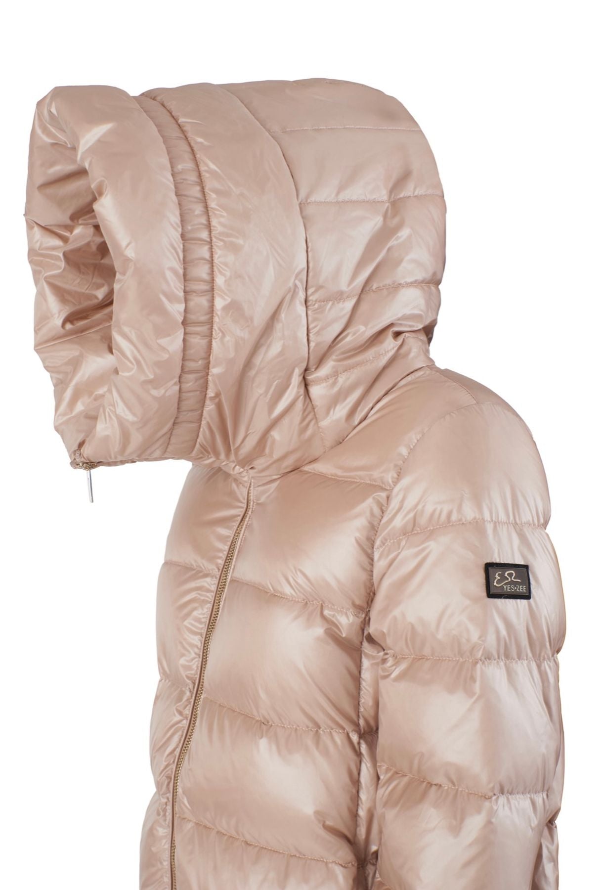 CAPPOTTO TRAPUNTATO CON CAPPUCCIO AD ANELLO