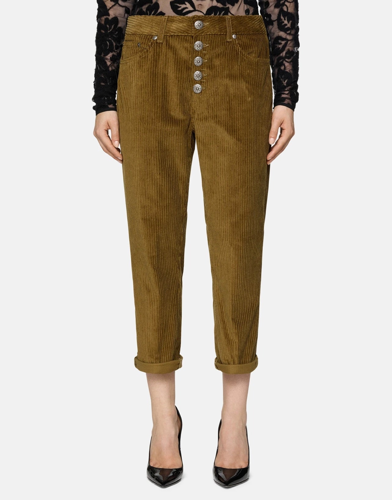 Pantaloni Koons loose in velluto
