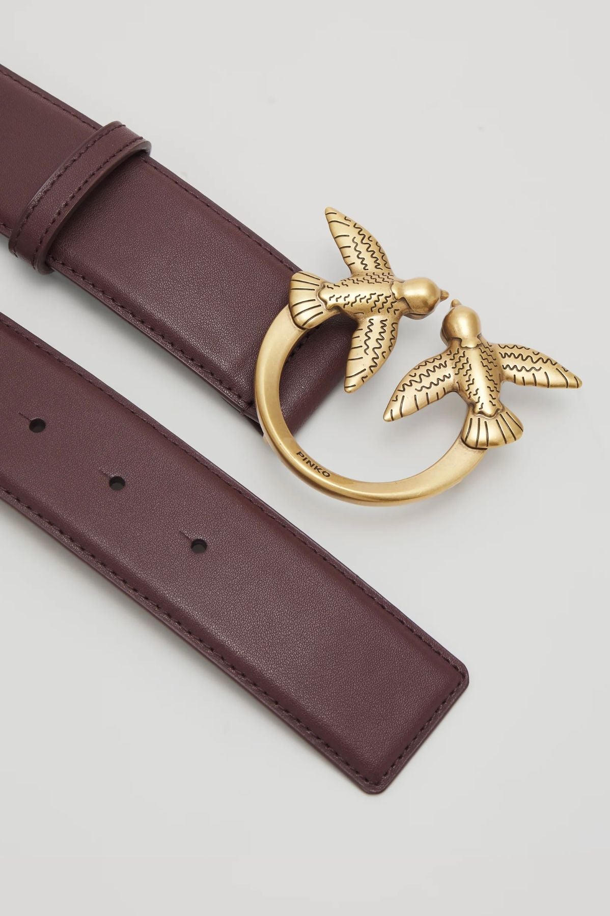 Cintura alta Love Birds in pelle 4cm